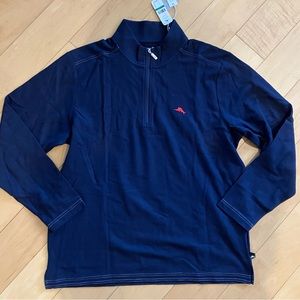 Tommy Bahama Emfielder Island Zone half zip Mens L Navy Blue